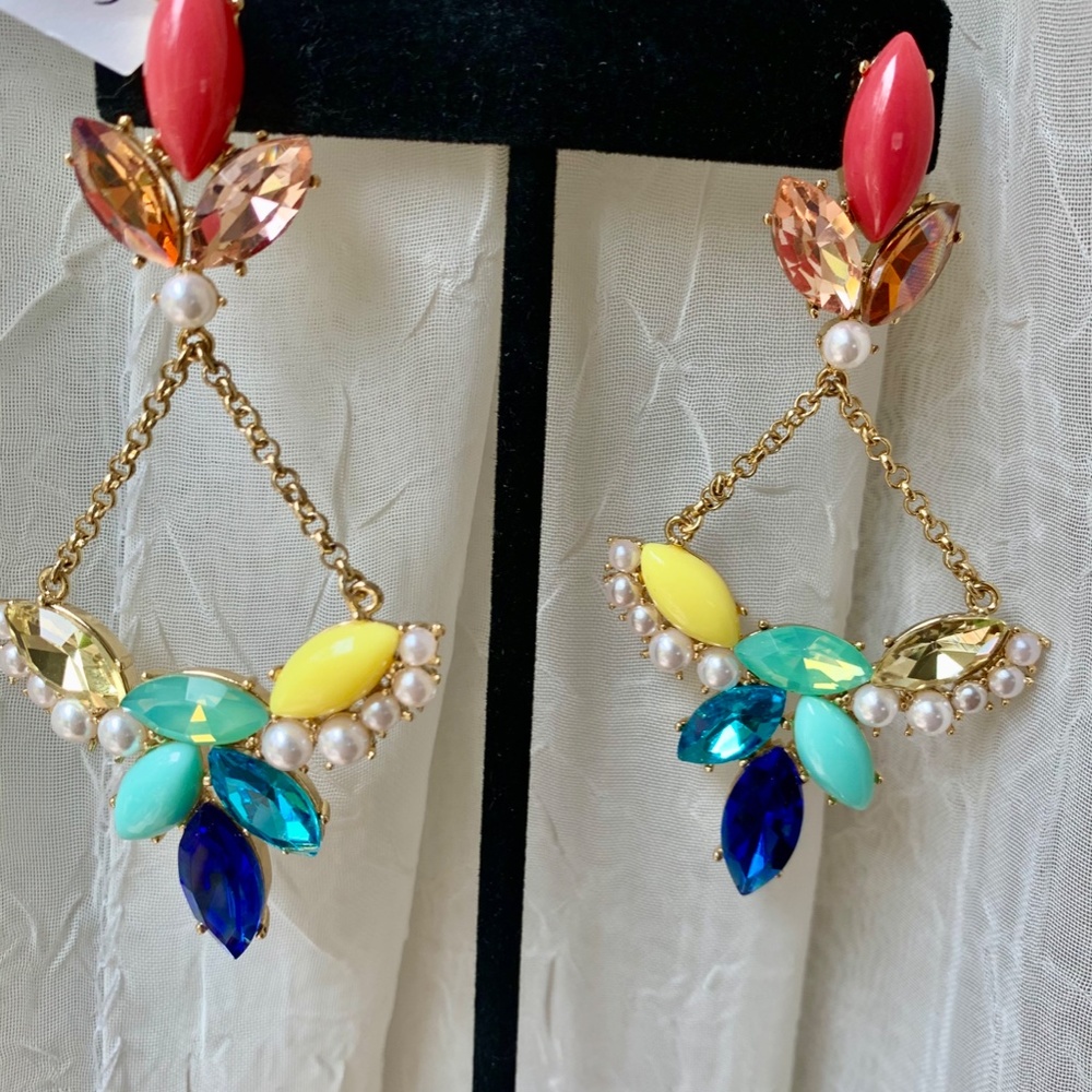 LULU FROST Chandelier Crystal Pearl Earrings
